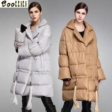 Boollili 2020 New Women's Down Jacket Warm Winter Coat Long 90% White Duck Down Jacket Women Parka Korean Puffy Jacket 2024 - buy cheap