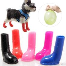 Botas impermeáveis para cães de estimação, 4 peças, calçados para cachorro, antiderrapante e elástico, proteção para animais de estimação, sapatos de chuva para cães, tamanhos p/m/g 2024 - compre barato
