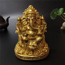 12cm Gold Lord Ganesha Statue Buddha Elephant God Sculptures Resin Home Decoration Meditation Big Buddha Statues 2024 - buy cheap