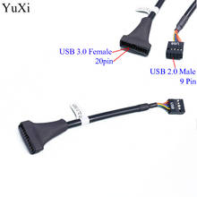 YuXi-Adaptador de cabezal de placa base, 19/20 pines USB 3,0 hembra a 9 pines USB 2,0 macho, venta al por mayor y envío directo 2024 - compra barato