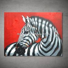 Artesanal 100% pintura a óleo sobre tela moderno animal zebra arte da parede pintura acrílica mural da parede para sala de estar decoração casa 2024 - compre barato