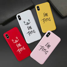 Funda de silicona con letra i'm fine para iPhone, 11 pro, XR, 7 Plus, XS, 6S, 8 Plus, XS, Max 2024 - compra barato