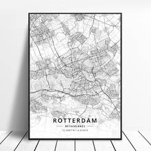 Pintura en hd de Hilversum Fijnaart, Breda, Eindhoven, rótulas, Delft, Apeldoorn, Países Bajos, póster de mapa, marco de arte de pared 2024 - compra barato