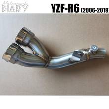 For Yamaha YZF R6 YZF-R6 2006-2019 Motorcycle Exhaust Muffler Escape Moto Racing Modified System Slip-On Middle Link Pipe Bike 2024 - buy cheap