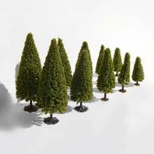 15pcs Green Scenery Landscape Model christmas Trees Diorama Miniatures Gift New year decoration 2024 - buy cheap