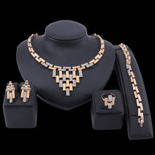 Conjuntos de jóias de cristal, colar/brinco/anel/pulseira, índia mulheres, presente africano, casamento, elemento geométrico, joias finas conjuntos 2024 - compre barato