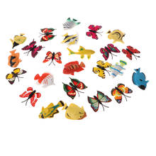 24pcs/set PVC Fish Butterfly Models Figurine Kids Science & Nature Toy Stocking Fillers 2024 - buy cheap
