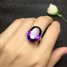 MOONROCY Purple Crystal Ring Silver Color Party Wedding Rings Jewelry Wholesale for Women Girls Gift Dropshipping Wholesale 2024 - buy cheap