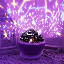 Led céu estrelado lâmpada de projeção luz da noite do sono bebê crianças presentes usb batterytable lâmpada quarto romântico atmosfera led projetor