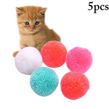 Шерстяные игрушки для кошек Kapmore 5 шт./компл. аксессуары для домашних животных интерактивные цветные плюшевые игрушки для котят товары для домашних животных случайный цвет 2022 - купить недорого