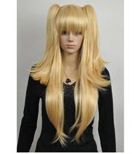 Wig Golden Blonde Long Lolita Straight Split Cosplay Wig Ponytail Free Shipping 2024 - buy cheap