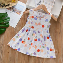 Summer Girls Dress Pajamas Kids Sleeveless  Nightdress Cute Cotton Child Baby Girls Sleeping Dress Nightgown Size 2-7 Years 2024 - buy cheap