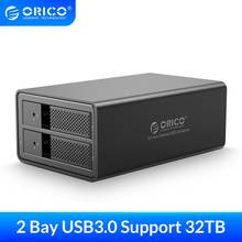 ORICO 3.5'' HDD Docking Station 2 Bay Support 32TB Aluminum USB3.0 to SATA HDD Enclosure 36W External Power Adapter HDD Case 2024 - buy cheap