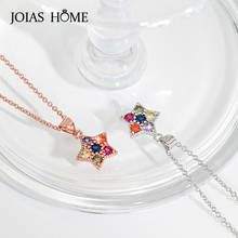JoiasHome Fashion Women's Necklace Silver 925 Jewelry for Girl Charms Gemstone Star Pendant Clavicle Chain Female Gift Wholesale 2024 - buy cheap
