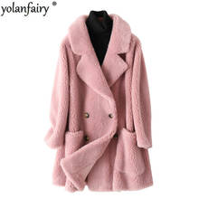 Real Fur Coat Female Wool Jacket Autumn Winter Coat Women Clothes 2020 Korean Vintage Sheep Shearling Tops Abrigo Mujer 2024 - buy cheap