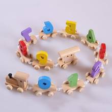Número colorido de trem de madeira 0-9 modelo ferroviário pequeno brinquedo educacional para crianças melhora a capacidade cognitiva de crianças presentes 2024 - compre barato