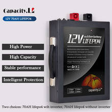 12 volts 70ah lifepo4 recarregável fosfato de ferro de lítio (lifepo4) bateria com bms e inversor ac220v 300w 2024 - compre barato
