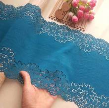 1 Meter Elastic Blue Lace Ribbon Elastic Nigerian Lace Fabric Sewing Embroidered Lace Trim Wedding Dress Clothing Accesso 2024 - buy cheap