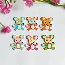 40pcs/lot Mixed Color Wood Buttons mouse Shaped Button White Background for Sewing Clothing and Decorative scrapbook 2024 - buy cheap