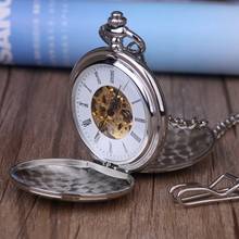 Silver Skeleton Mechanical Pocket Watch Men Steampunk Luxury Antique Chain Necklace Business Casual Pocket & Fob Watches 2024 - buy cheap