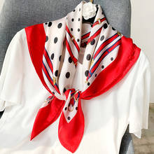 Dot printing silk scarves Muslim headscarf  summer women's 70cm Square lady Sunscreen beach Fashion soft shawl neckerchief 2024 - buy cheap