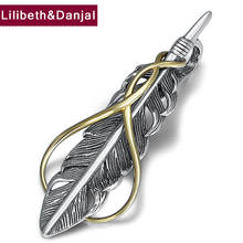 Men Women Pendant Real 925 Sterling Silver Creative Feather Necklace Pendant Making Jewelry Colgantes Plata De Ley 925 Mujer P29 2024 - buy cheap