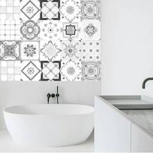 Azulejos de estilo marroquí grises, calcomanías de PVC impermeables, pegatinas de pared autoadhesivas para baño, pegatinas removibles DIY 2024 - compra barato
