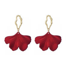 Trendy Korean Dangle Earrings for Women Vintage Statement Jewelry Geometric Flower Earring Ginkgo Bohemian Acrylic Drop Earings 2024 - buy cheap