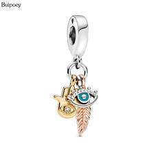 Xiaopoey-Colgante de Ojos de pluma de palma de la suerte para mujer, pulsera, brazalete y collar, accesorio de joyería Original 2024 - compra barato