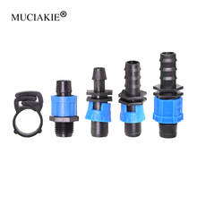 MUCIAKIE-Conector de lengüeta de bloqueo de cinta, adaptador de microgoteo para cinta de goteo DN16, microriego de invernadero, 5/8 pulgadas, 10 Uds. 2024 - compra barato