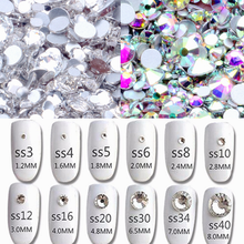 AAA Rhinestone Crystal AB Clear SS3-SS60 Non Hotfix Flatback Rhinestones For Nails 3D Nail Art Decoration Gems 2024 - buy cheap