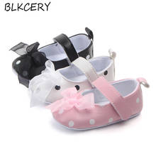 Fashion Baby Girls Crib Shoes Newborn First Steps Toddler Bows Dots Loafers Infant Tenis for 1 Year Old Footwear Doll Shoes Gift 2024 - buy cheap
