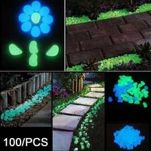 Piedras luminosas para acuario, guijarros artificiales que brillan en la oscuridad, decoración para jardín, manualidades, 100 Uds., 2021 2024 - compra barato