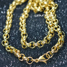 50,60,70cm men Gold Tone Stainless Steel chain Necklace 7mm W N308 2024 - buy cheap