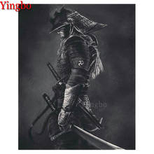 Novo japão samurai 5d diy pintura diamante broca completa preto e branco arte diamante bordado strass mosaico decoração da sua casa 2024 - compre barato