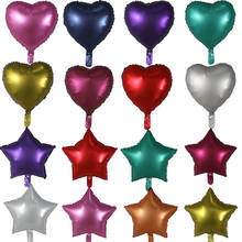 Globo de Metal cromado de 18 pulgadas, globo redondo de helio mate con forma de corazón y Estrella, suministros de decoración para fiesta de boda, globos de cumpleaños y ducha, 10 Uds. 2024 - compra barato