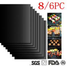 8pcs/set Bbq Grill Mat Tools Outdoor Barbecue Baking Liner Non Stick Pad Reusable Heat Resistance Cooking Kitchen Gadgets 2024 - buy cheap