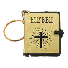 Chaveiro de livro da bíblia sagrada, chaveiro em tamanho pequeno, presente de jesus cristão, religioso, 1 peça 2024 - compre barato