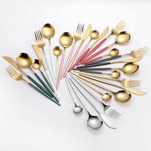 Cutlery Set Eco Friendly Fork Spoon Knife Chopsticks Dinnerware Set Gold Cutlery Stainless Steel Utensil Gift Box 4Pcs 2024 - buy cheap