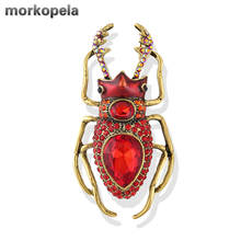 Morkopela Crystal Insect Big Brooch Enamel Bugs Pins Jewelry Women Men Rhinestone Brooches Accessories Clothes Scarf Clip 2024 - buy cheap