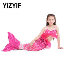 Bañador de sirena para niñas, traje de baño con estampado de escamas de pescado, conjunto de Bikini con cola de sirena, 3 uds. 2024 - compra barato