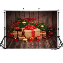 Christmas Gift Wood Board Floor Backdrop Decoration Baby Shower Newborn Xmas Photography Background Photocall Photo Studio Props 2024 - buy cheap