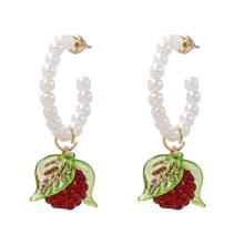 Fashion Cute Fruit Drop Earring Women Boho Handmade Beaded Pineapple Pearls Dangle Earring Wedding Bride Jewelry Wholesale 2024 - buy cheap