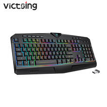 VicTsing PC302 2.4G Wireless Gaming Keyboard Rechargeable Quiet Ergonomic Computer Keyboards with RGB Backlit for PC Windows 2024 - buy cheap