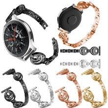 Luxo strass aço inoxidável 22mm pulseira para samsung galaxy 46mm engrenagem s3 watch3 45mm pulseira para huami amazfit gtr 47mm 2024 - compre barato