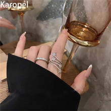 Karopel-Anillo de apertura plateado con estrella romántica para mujer, joyería de moda coreana, nueva fiesta gótica, chica estudiante, inusuales 2024 - compra barato