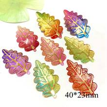 10Pcs/lots 40*23mm Tree Leaf Flatback Resin Ornament DIY Jewelry Making Crafts Pendants Accessories Christmas Decoration Supply 2024 - buy cheap