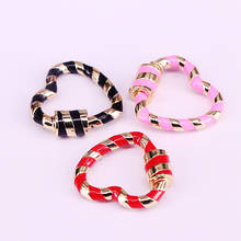 6Pcs, Mix Color Heart Shaped Enamel Screw Clasp Fashion Jewelry Clasp, Accessories 2024 - buy cheap