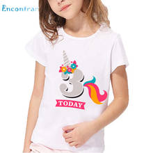 Girls Unicorn Number 1-9 Print T shirt Baby Funny Summer White Tops Kids Happy Birthday Present T-shirt,oHKP2431 2024 - buy cheap