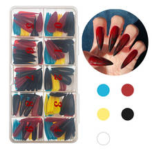 Uñas postizas de Gel acrílico para manicura, 500 unids/caja, mezcla de colores, puntas de uñas artificiales, Gel UV de 23-37mm 2024 - compra barato